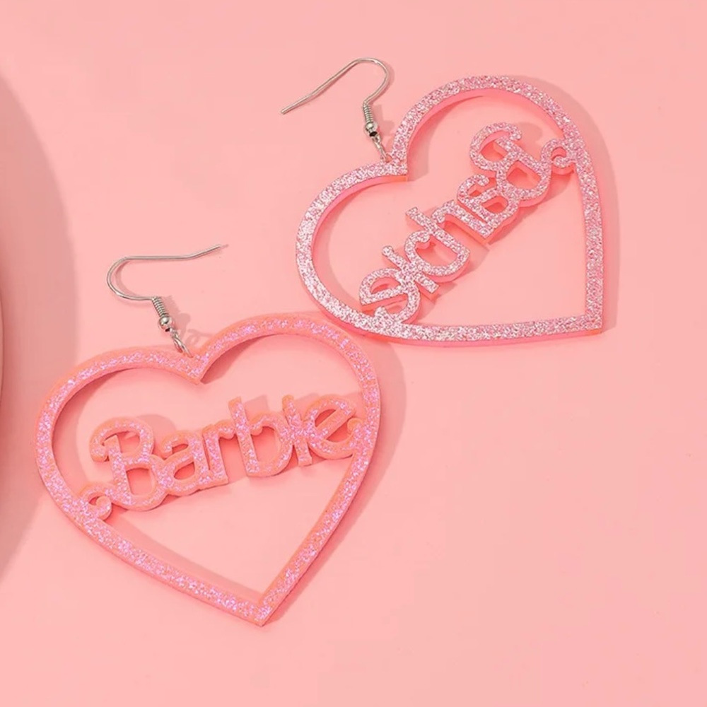 Barbie earrings, Barbie accessories, Pink earrings, Barbie
